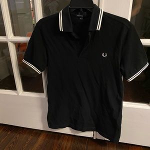 Fred Perry Black Twin Tipped Polo || Size S